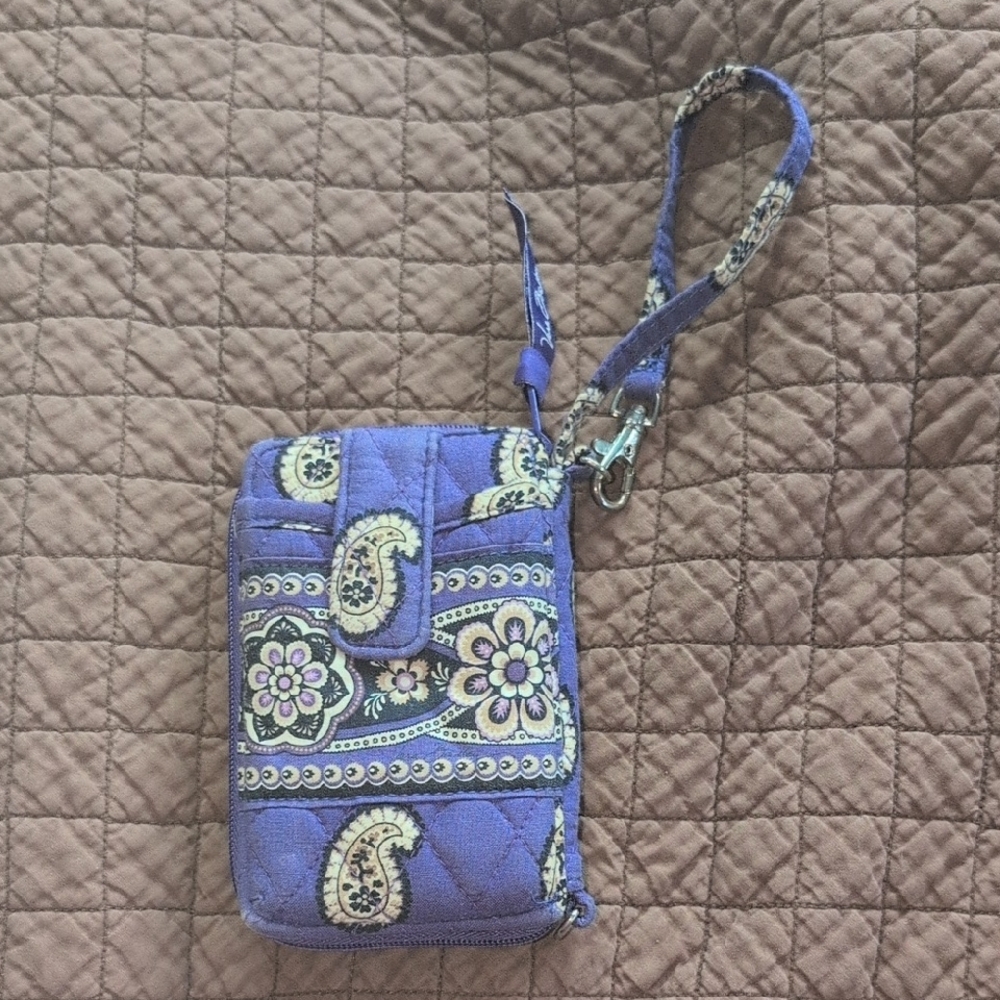 Vera Bradley Purple Wristlet Clutch with Paisley Design